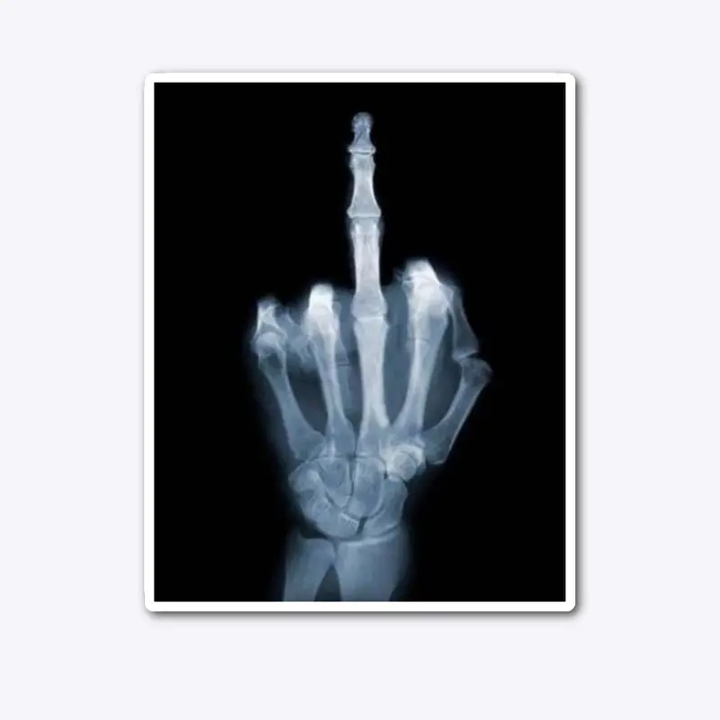 X-Ray Middle Finger Sticker